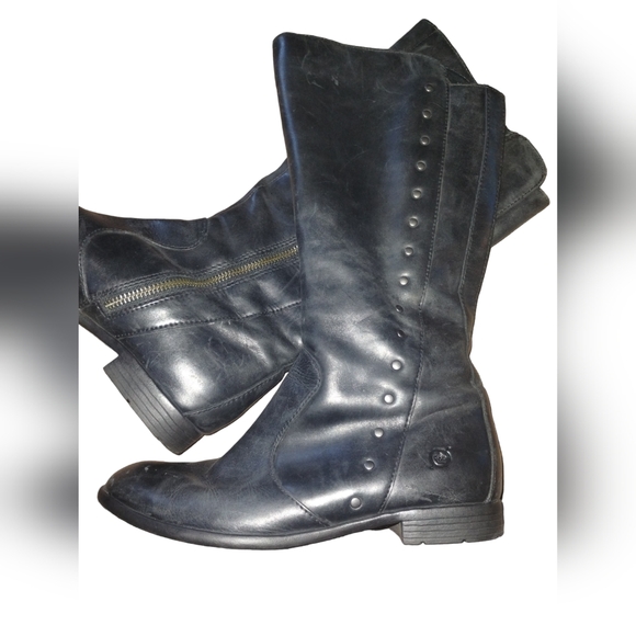 Born Larsen Black Tall Fall Winter Leather Studded Riding Moto Boot size… - Picture 9 of 9
